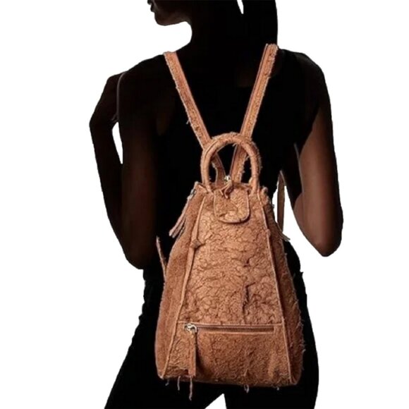Latico Clarkson 5401 Brown Shredded Suede Leather Backpack main image 5